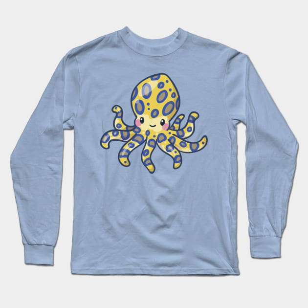 Blue-Ringed Octopus Long Sleeve T-Shirt by bytesizetreasure